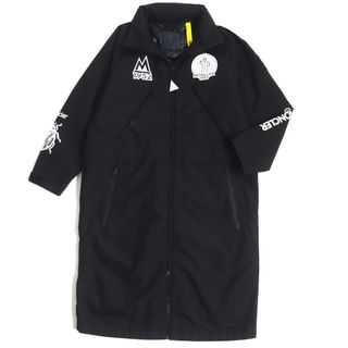 極美品 MONCLER GENIUS 2 モンクレール ジーニアス 2 2021年製 ARAKAWA フード入り ロゴワッペン付き WZIP ロング ダウンコート ブラック 0 ハンガー付き イタリア製 国内正規品 メンズ(ダウンジャケット)