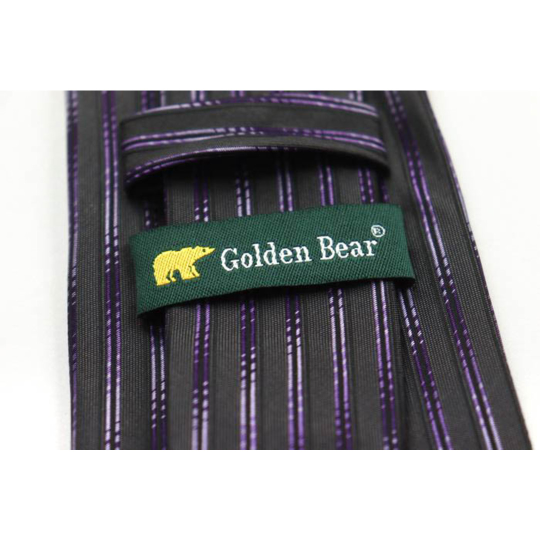 Golden Bear(ゴールデンベア)のゴールデンベア ブランド ネクタイ シルク ストライプ柄 メンズ ネイビー Golden Bear メンズのファッション小物(ネクタイ)の商品写真