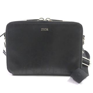 ディオールオム(DIOR HOMME)の極美品 DIOR ディオール オム 2ESBC119VPD-H03E オブリーク ギャラクシー レザー シルバーロゴ金具 ポーチ メッセンジャー ショルダーバッグ ブラック 箱・保存袋付き イタリア製 メンズ 定価286,000円(ショルダーバッグ)