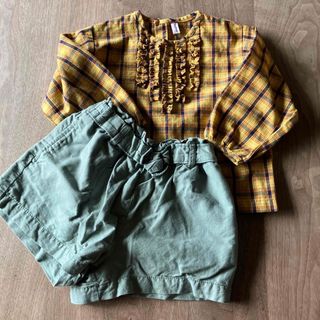 ベビーギャップ(babyGAP)の90㎝　キッズ　女の子　カットソー＆ショートパンツ(Tシャツ/カットソー)