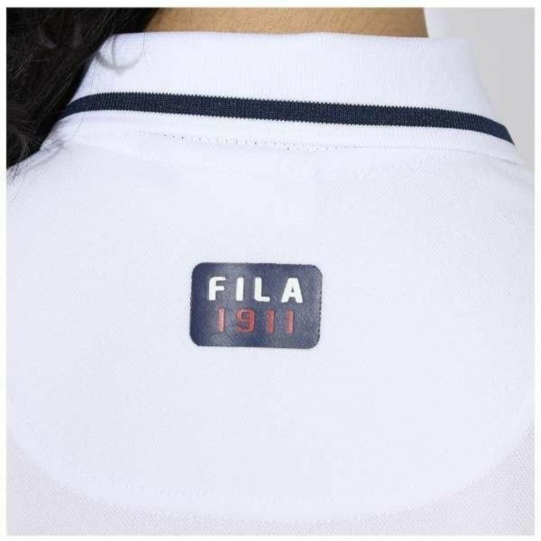 FILA(フィラ)のフィラゴルフ FILA GOLF ロゴ刺繍 カノコポロシャツ ホワイト スポーツ/アウトドアのゴルフ(ウエア)の商品写真