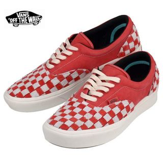 ヴァンズ(VANS)のVANS バンズ Comfycush Era L VN0A45JYVNQ コンフィークッシュ エラ スニーカー 靴 レッド 赤 Raci  チェック ホワイト 白 ロゴ (van0319) -(スニーカー)