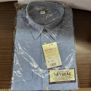 【新品】　HEYBEAU 作業着　ブルー　シャツ　Lサイズ(シャツ)