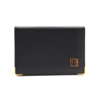 ダンヒル(Dunhill)のDUNHILL ダンヒル 二つ折り カードケース 名刺入れ ブラック 良品 a2291(折り財布)