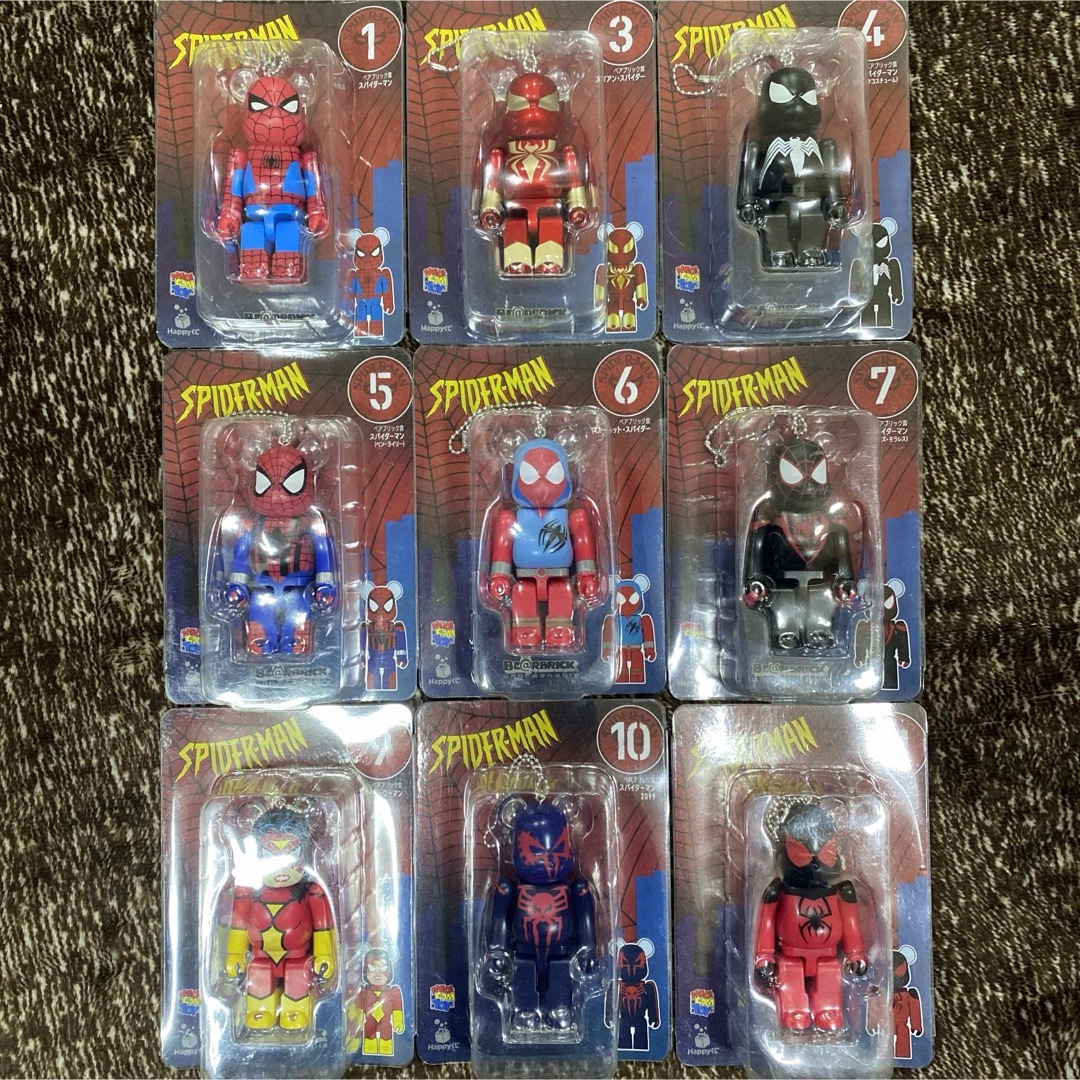 BE@RBRICK(ベアブリック)の9個 セット ベアブリック Happyくじ スパイダーマン BE@RBRICK ハンドメイドのおもちゃ(フィギュア)の商品写真