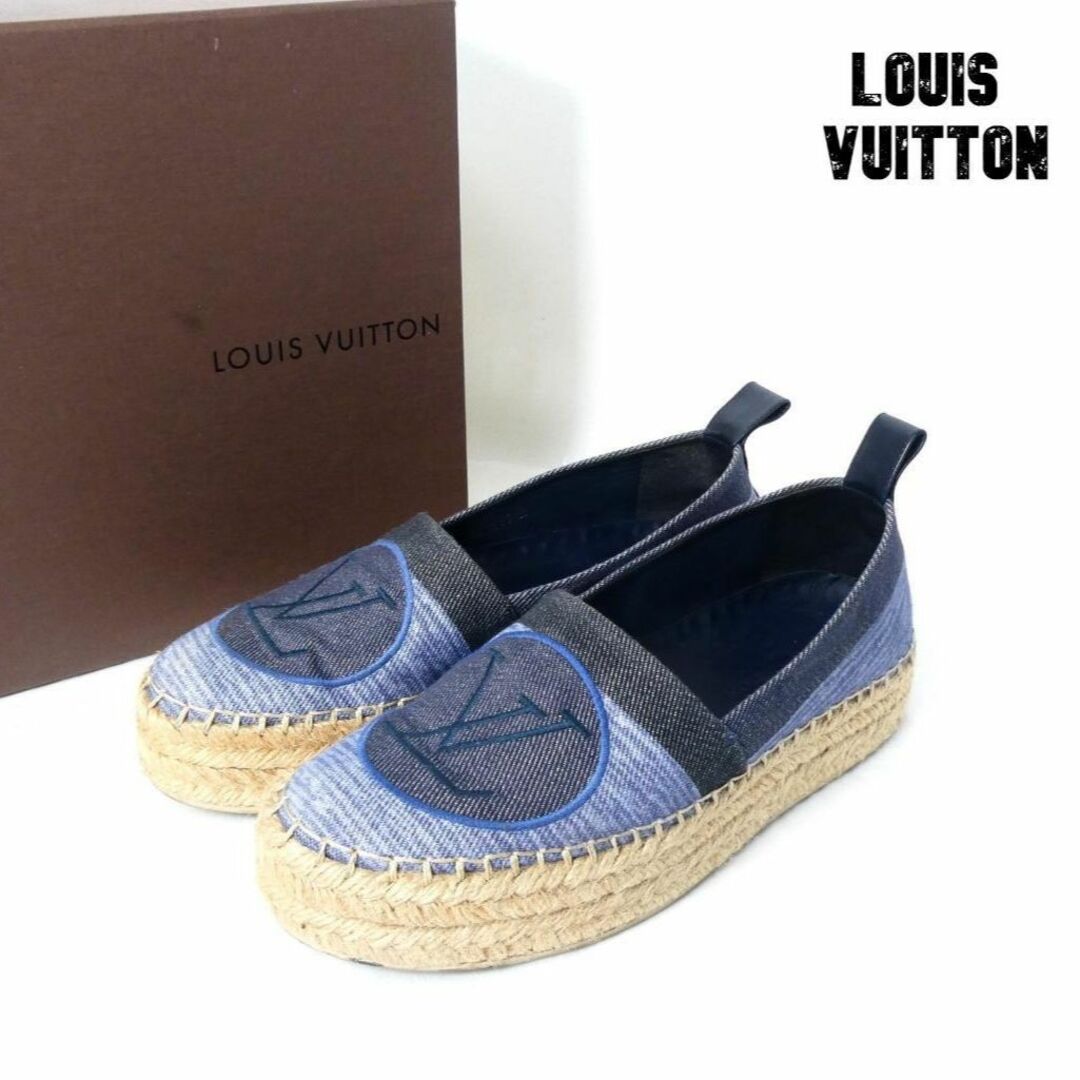 LOUIS VUITTON(ルイヴィトン)の美品 LOUIS VUITTON LVロゴ キャンバス エスパドリーユ シューズ レディースの靴/シューズ(スリッポン/モカシン)の商品写真