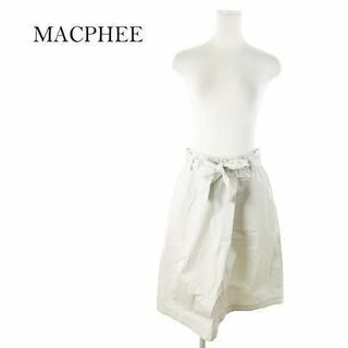 マカフィー(MACPHEE)のマカフィー フレアスカート ミモレ リボンベルト 36 白 210525MN5A(ロングスカート)