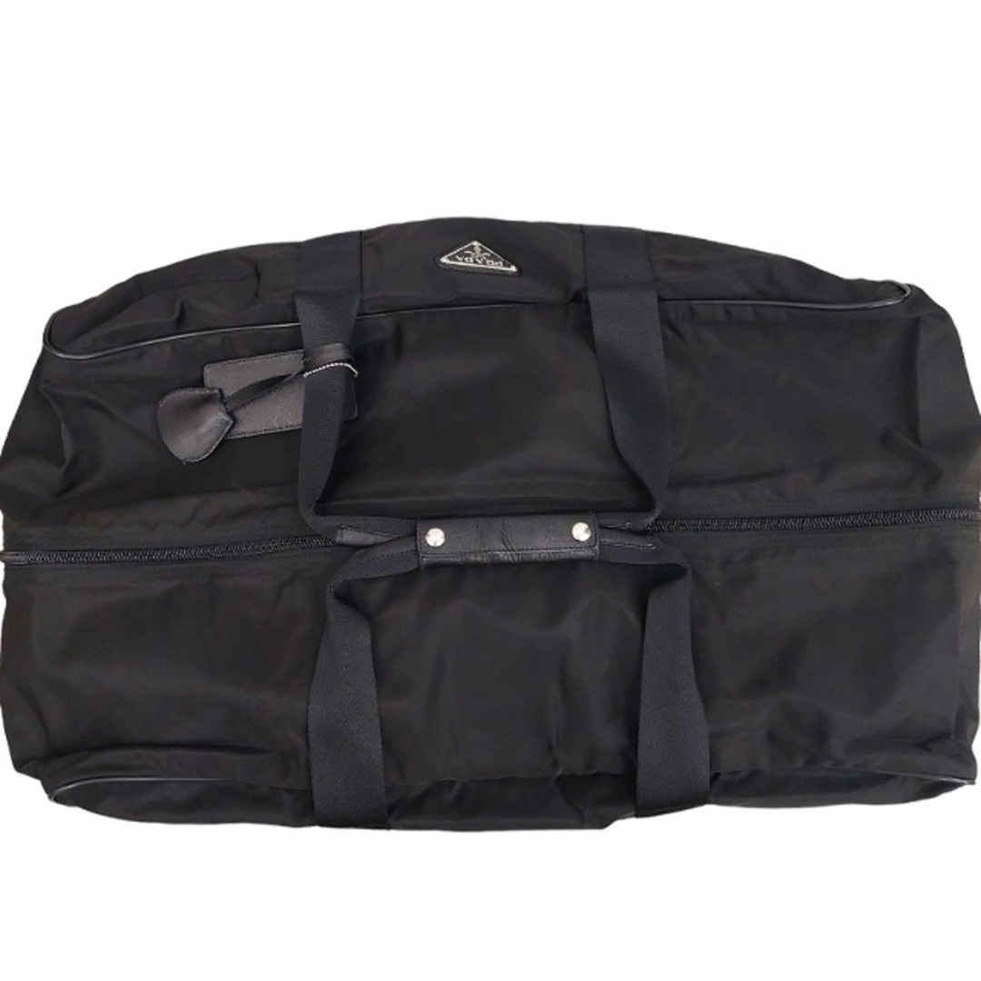 PRADA(プラダ)のプラダ ボストンバッグ ハンドバッグ 旅行鞄 三角ロゴプレート 大容量 ブラック メンズのバッグ(ボストンバッグ)の商品写真