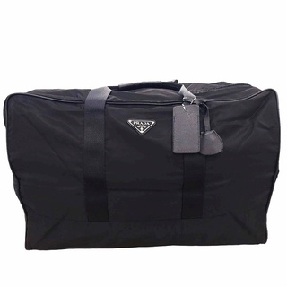 PRADA - プラダ ボストンバッグ ハンドバッグ 旅行鞄 三角ロゴプレート 大容量 ブラック
