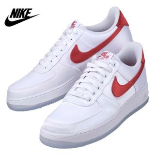 ナイキ(NIKE)のNIKE ナイキ W AIR FORCE1’07 ESS SNKR エアフォース DX6541 100 レディース スニーカー ホワイト 白 ホワイトレッド(スニーカー)