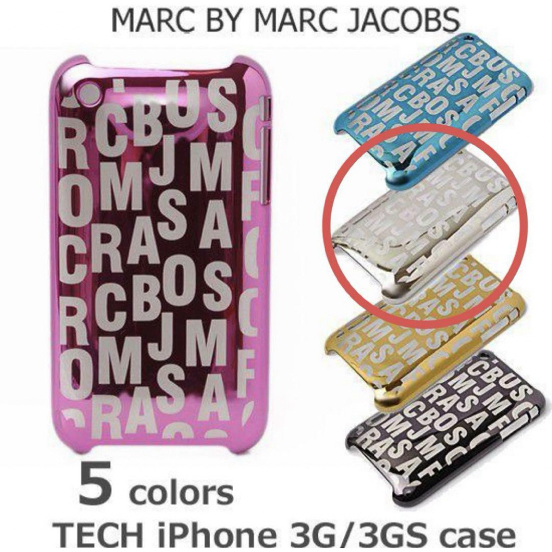 MARC BY MARC JACOBS(マークバイマークジェイコブス)のマークジェイコブス 初代iPhone 3G ハードカバー シルバー ケース 美品 スマホ/家電/カメラのスマホアクセサリー(iPhoneケース)の商品写真