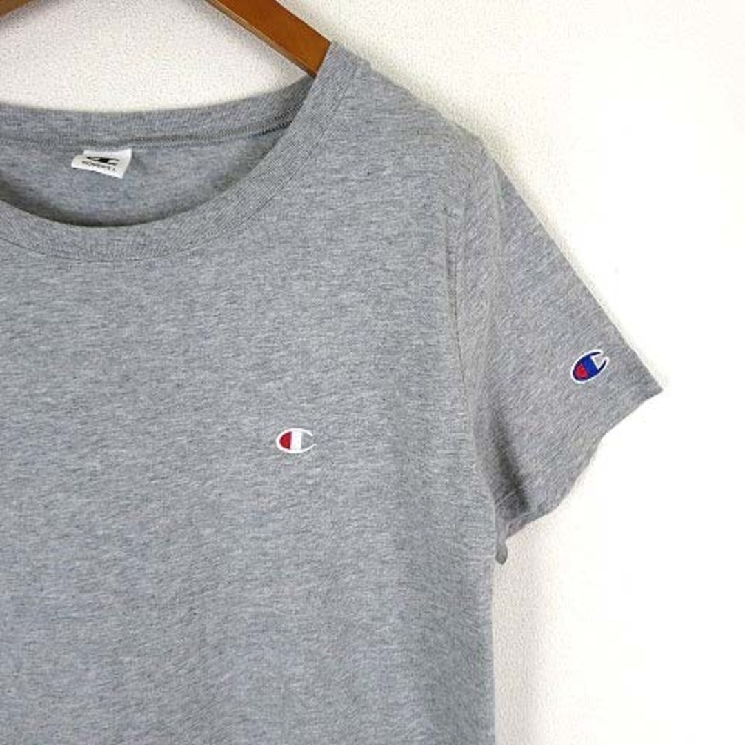 Champion(チャンピオン)のチャンピオン Tシャツ カットソー ロゴ 刺繍 コットン 半袖 L グレー レディースのトップス(Tシャツ(半袖/袖なし))の商品写真