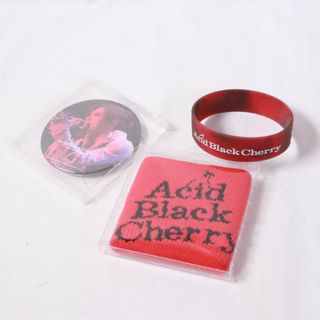 Acid Black Cherry  アシッドブラックチェリー　ラバーバンド　赤　1つ　アームバンド　赤　1つ　yas 缶鏡　１つ　未使用　合計3つ(ミュージシャン)