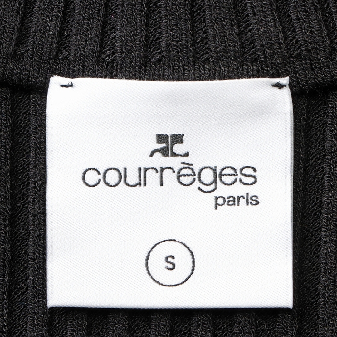Courreges(クレージュ)のクレージュ COURREGES リブ ニット REEDITION モックネック ロゴ セーター ハイネック 2024年春夏新作 PERMPU022 FI0001 9999 レディースのトップス(ニット/セーター)の商品写真