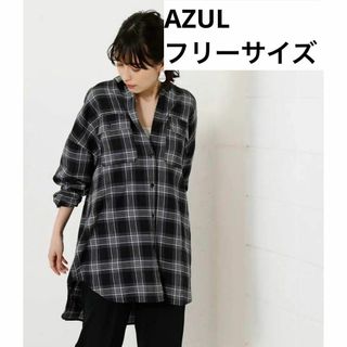 アズール(AZZURE)のAZUL アズール チェックルーズシャツ ブラック AZUL by MOUSSY(シャツ/ブラウス(長袖/七分))