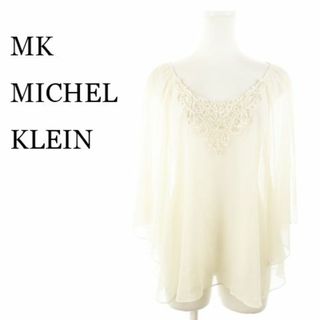 エムケーミッシェルクラン(MK MICHEL KLEIN)のMKミッシェルクラン ブラウス シアー 七分袖 レース M 220723AH4A(シャツ/ブラウス(長袖/七分))