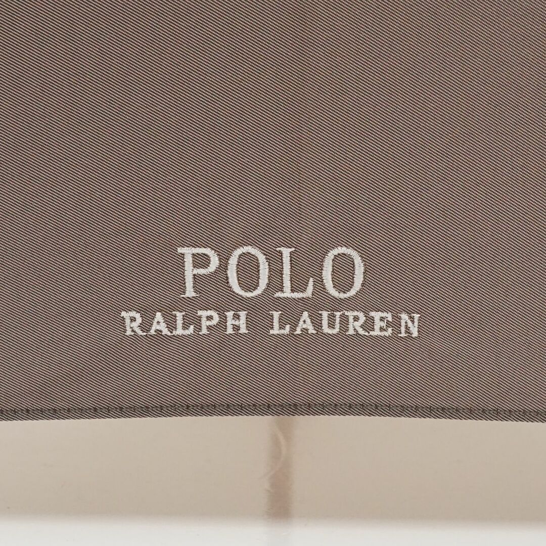 POLO RALPH LAUREN(ポロラルフローレン)の傘 Polo Ralph Lauren ポロラルフローレン USED品 ベージュ ボーダー ポロ グラスファイバーフレーム 高級 58cm KR A0300 レディースのファッション小物(傘)の商品写真