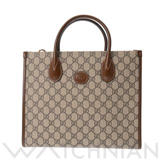 グッチ(Gucci)の中古 グッチ GUCCI 659983 レディース トートバッグ ベージュ/ブラウン/エボニー GGスプリームキャンバス /レザー(トートバッグ)