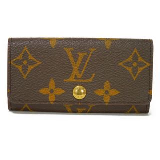 ルイヴィトン(LOUIS VUITTON)のLOUIS VUITTON ルイ・ヴィトン ミュルティクレ 4 LVロゴ フラワー ブラウン スナップ 4連 モノグラム マロン キーケース M62631(キーケース)