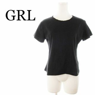 グレイル(GRL)のGRL Tシャツ カットソー 半袖 コットン M 黒 220725AH16A(Tシャツ(半袖/袖なし))