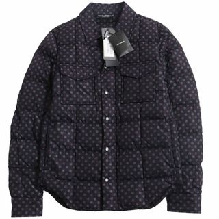 ドルチェアンドガッバーナ(DOLCE&GABBANA)の未使用品●定価225500円 ドルチェ＆ガッバーナ G9FK3T 総柄 スナップボタン×ZIP ダウンシャツジャケット 紫系 46 伊製 正規 タグ付 メンズ(ダウンジャケット)