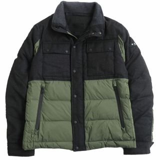 タトラス(TATRAS)の良品●19AW TATRAS タトラス VIGO/ビーゴ  MTK19A4135 ウール切替 ロゴワッペン WZIP ダウンジャケット グレー×カーキ 2 正規品(ダウンジャケット)