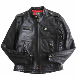 カドヤ(KADOYA)の美品● K’S LEATHER KADOYA カドヤ LCSWLAS-304 スタンドカラー シングルライダースジャケット/レザージャケット ブラック S メンズ(ライダースジャケット)