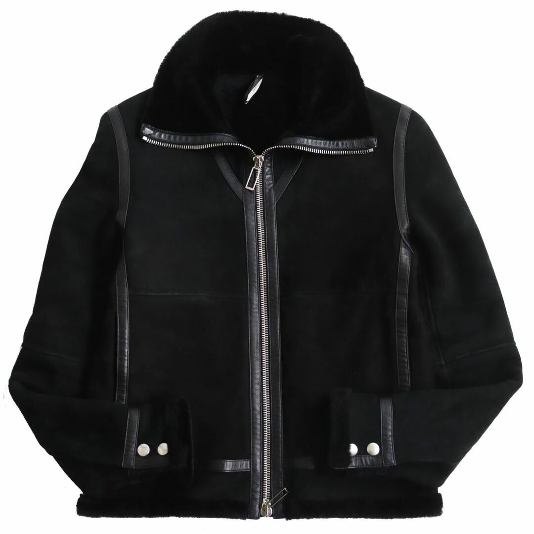 DIOR HOMME(ディオールオム)の良品●DiorHOMME ディオールオム レザー使い WZIP ムートンジャケット/ブルゾン ブラック 44 イタリア製 メンズ 秋冬おすすめ◎ メンズのジャケット/アウター(その他)の商品写真