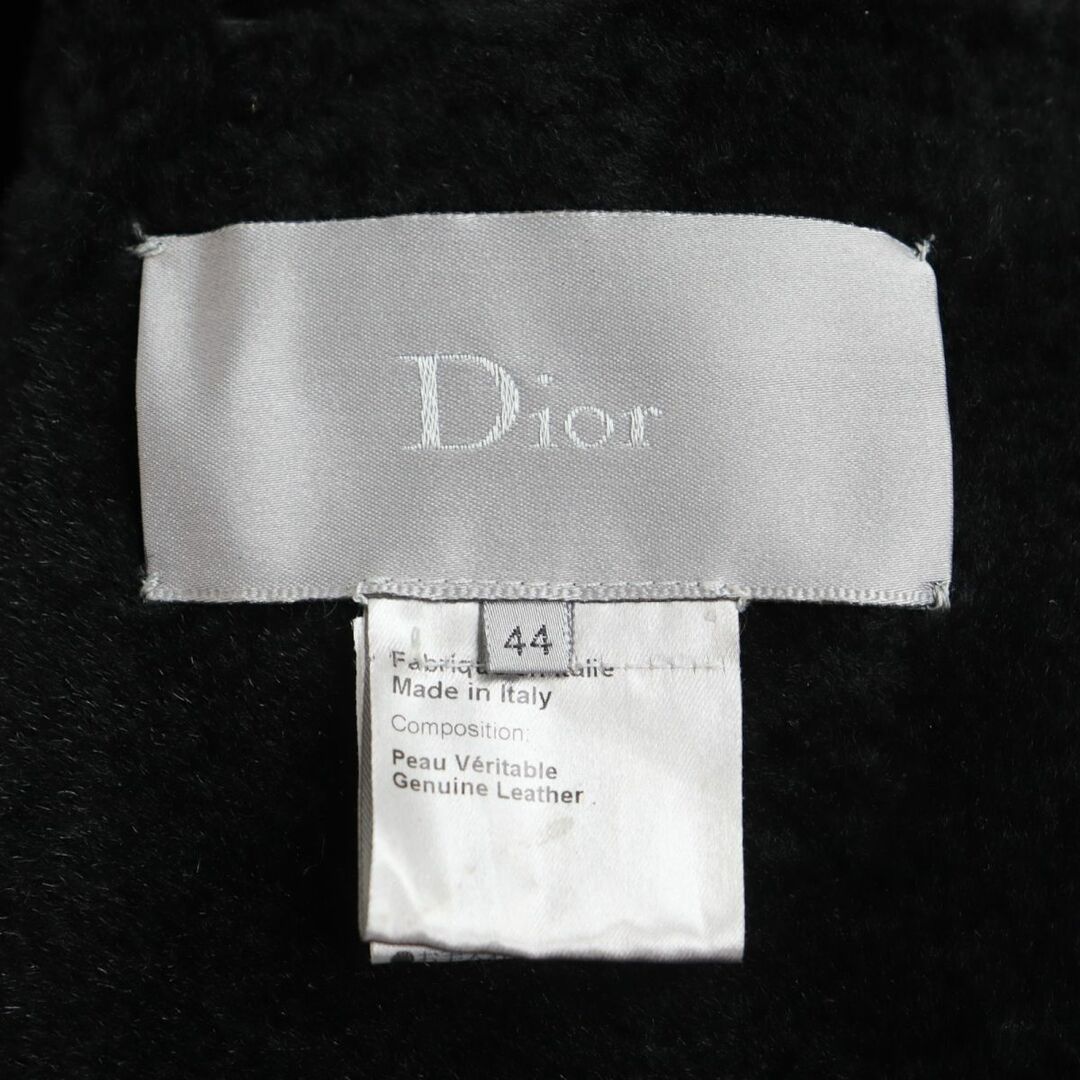 DIOR HOMME(ディオールオム)の良品●DiorHOMME ディオールオム レザー使い WZIP ムートンジャケット/ブルゾン ブラック 44 イタリア製 メンズ 秋冬おすすめ◎ メンズのジャケット/アウター(その他)の商品写真