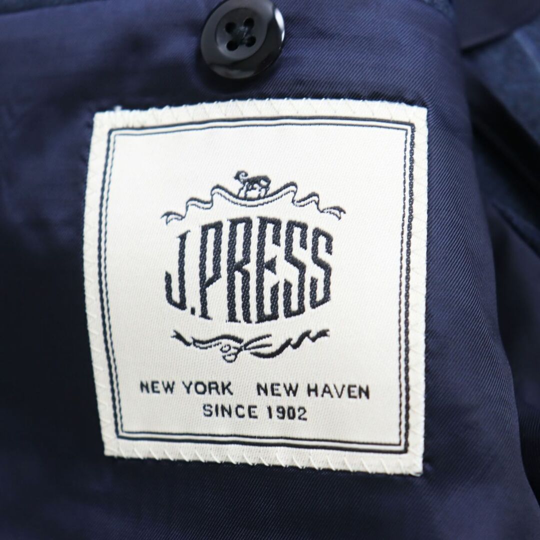 J.PRESS(ジェイプレス)の未使用品●定価143000円 J.PRESS ジェイプレス PIACENZA社製生地 ウール×シルク ストライプ シングルスーツ/セットアップ 紺 34L 正規品 メンズのスーツ(セットアップ)の商品写真