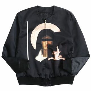 ジバンシィ(GIVENCHY)の良品●希少 13AW GIVENCHY ジバンシィ リカルド期 Madonna ノーカラー ボンバージャケット/ブルゾン ブラック 46 イタリア製 正規品(ブルゾン)