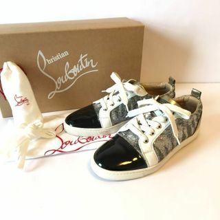 クリスチャンルブタン(Christian Louboutin)のChristian Louboutin パテント グリッター フラットシューズ(スニーカー)