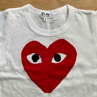 コムデギャルソン(COMME des GARCONS)のプレイコムデギャルソン　キッズ　半袖Tシャツ　サイズ2(Tシャツ/カットソー)