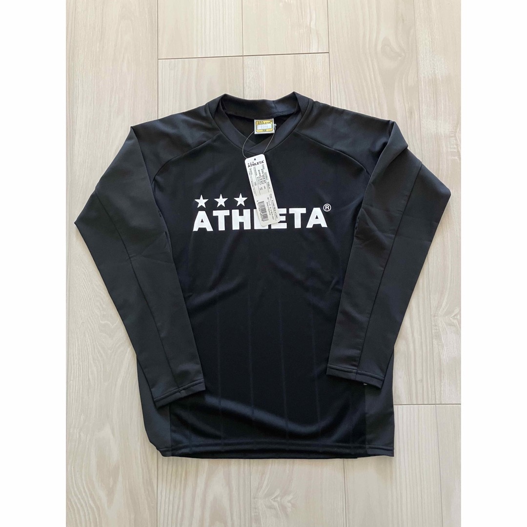 ATHLETA(アスレタ)のアスレタ 長袖 プラクティスシャツ 黒 ジュニア 150 未使用 スポーツ/アウトドアのサッカー/フットサル(ウェア)の商品写真
