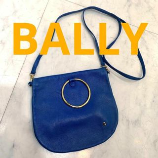 バリー(Bally)のBALLY ショルダーポシェット ラムスキン ブルー ヴィンテージ 斜め掛け(ショルダーバッグ)