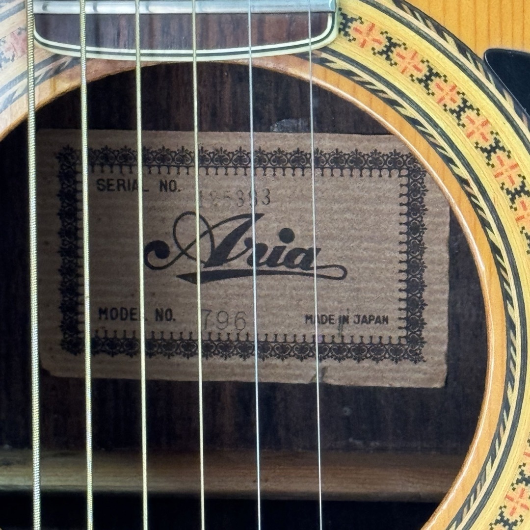 輸出モデル：Aria 796、1960年代後半、ニアミント、デタッチャブルネック 楽器のギター(アコースティックギター)の商品写真