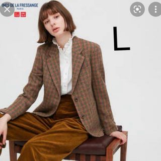 ユニクロ(UNIQLO)の【値下げ‼️】【ユニクロ × イネス】ツイードジャケット Lサイズ(テーラードジャケット)