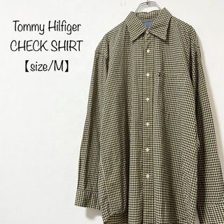 トミーヒルフィガー(TOMMY HILFIGER)の美品★Tommy/トミーヒルフィガー★チェックシャツ★イエローネイビー/黄紺★M(シャツ)