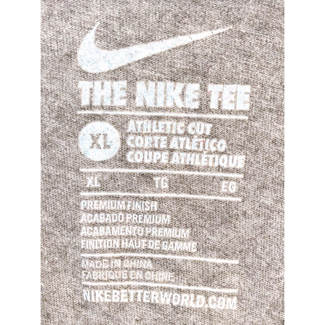 NIKE(ナイキ)のNIKE　七分袖Ｔシャツ　XL　グレー✕幾何学模様　USA古着 メンズのトップス(Tシャツ/カットソー(七分/長袖))の商品写真