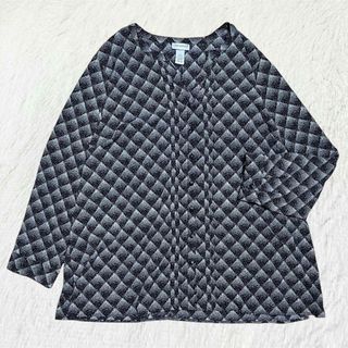 ヴィンテージ(VINTAGE)のゆったりサイズ★ロング丈シャツ スキッパーシャツ 長袖 シャツワンピース(シャツ/ブラウス(長袖/七分))