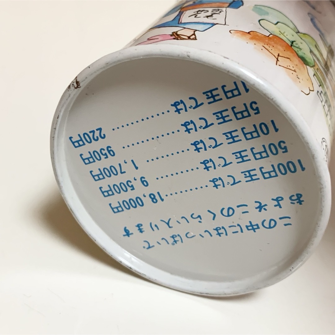 ☆匿名配送　缶型貯金箱　熊本信用金庫　昭和レトロ銀行貯金箱　限定品 インテリア/住まい/日用品のインテリア小物(小物入れ)の商品写真