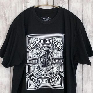 フェンダー(Fender)のフェンダーギター　オーバーサイズＸＬ　黒ブラック　半袖Ｔシャツ　FENDER古着(その他)