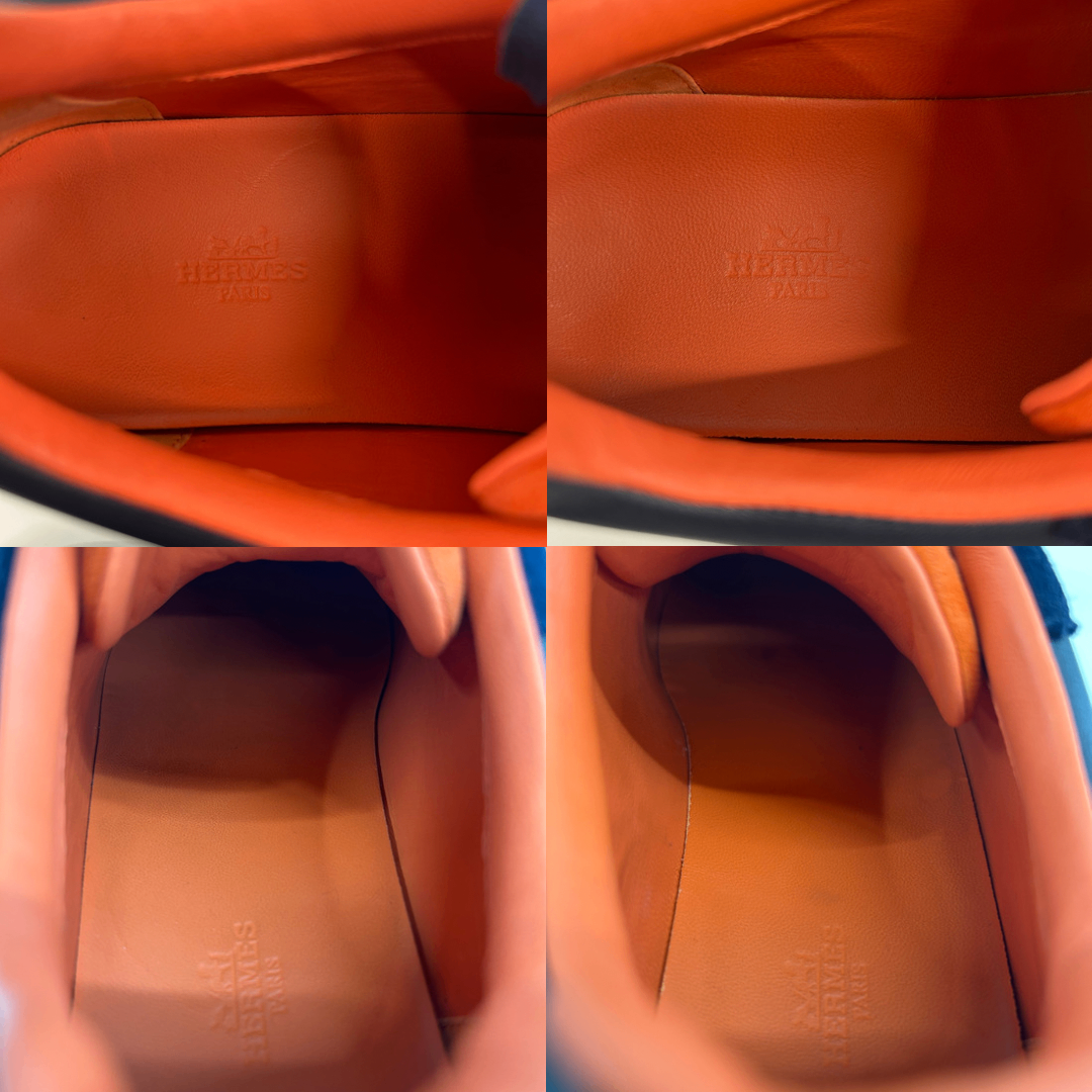 Hermes(エルメス)の【HERMES エルメス】【バウンシング BOUNCING 40.5 ネイビー オレンジ レザー スウェード 定番人気スニーカー 正規品】 メンズの靴/シューズ(スニーカー)の商品写真