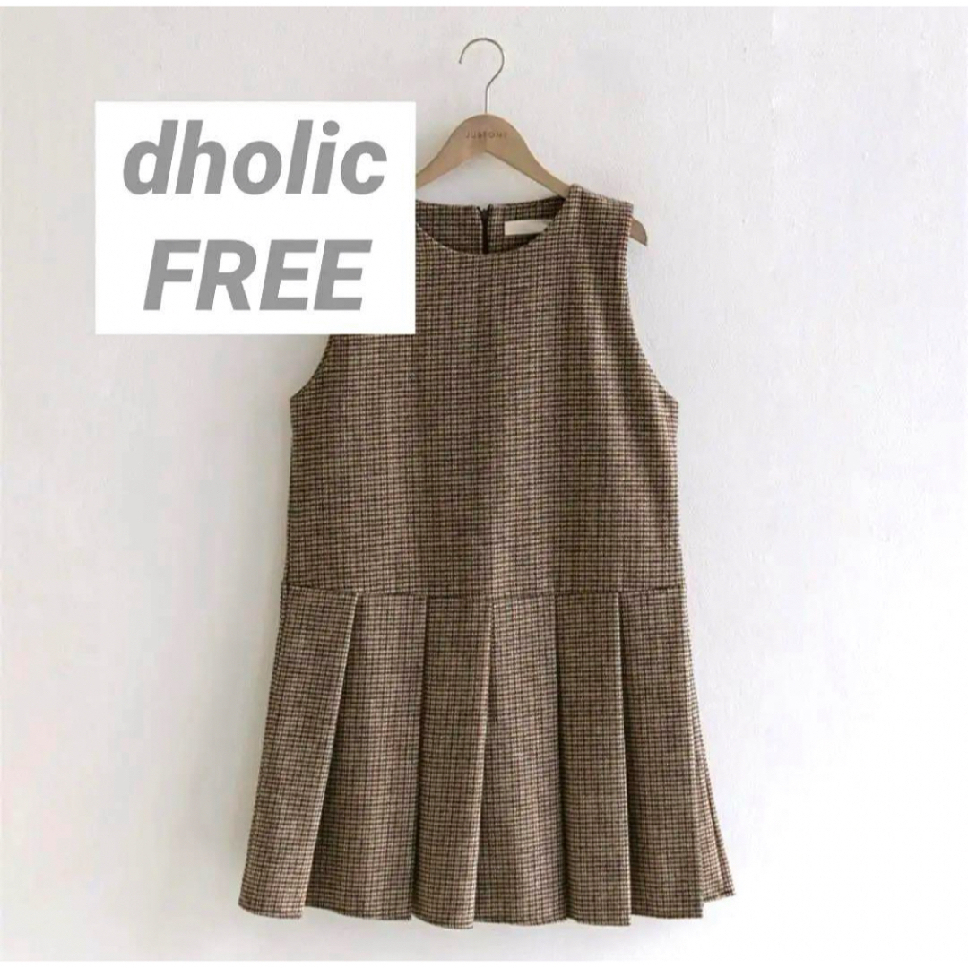 dholic(ディーホリック)のdholic チェックプリーツミニワンピース・p609196 レディースのワンピース(ミニワンピース)の商品写真