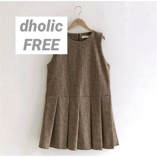 ディーホリック(dholic)のdholic チェックプリーツミニワンピース・p609196(ミニワンピース)