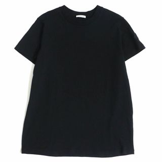 モンクレール(MONCLER)の美品□22SS MONCLER/モンクレール ロゴワッペン クルーネック コットン100％ ショートスリーブ Tシャツ ブラック M 国内正規品 メンズ◎(Tシャツ/カットソー(半袖/袖なし))