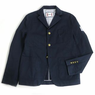 モンクレール(MONCLER)の美品□モンクレールガムブルー GIACCA USED加工 ゴールドボタン/ロゴワッペン シングル デザインジャケット/ブレザー ネイビー 2 伊製 正規(その他)