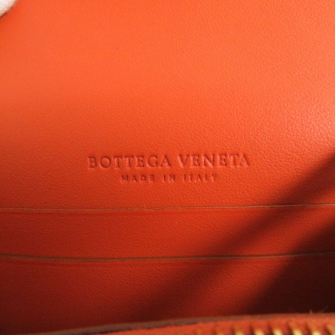 Bottega Veneta(ボッテガヴェネタ)の未使用□ボッテガヴェネタ 577841 イントレチャート フラップ式 レザー 二つ折り財布/コンパクトウォレット オレンジ/ブラウン イタリア製 メンズのファッション小物(折り財布)の商品写真