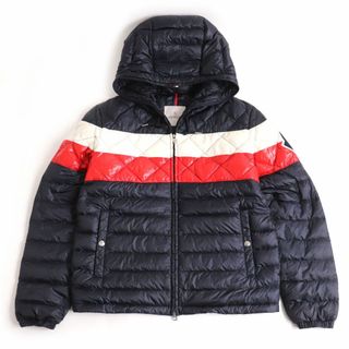 モンクレール(MONCLER)の美品□18-19AW MONCLER/モンクレール GAUDIN GIUBBOTTO デカロゴワッペン フーデッド WZIP ダウンジャケット トリコロール 2 正規品 メンズ(ダウンジャケット)