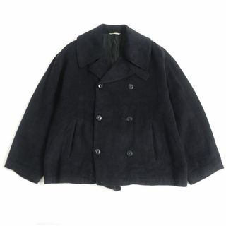 アーツアンドサイエンス(ARTS&SCIENCE)の美品□18AW ARTS&SCIENCE/アーツアンドサイエンス ANDREW PEA COAT 起毛地 リネン Pコート/ダブルブレストジャケット ネイビー 1 日本製(ピーコート)